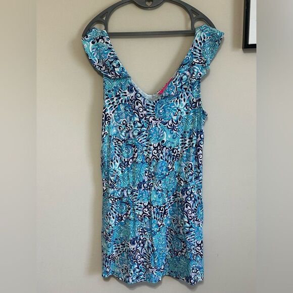 Lilly Pulitzer light Aqua Spritz Alessa romper - Picture 3 of 9
